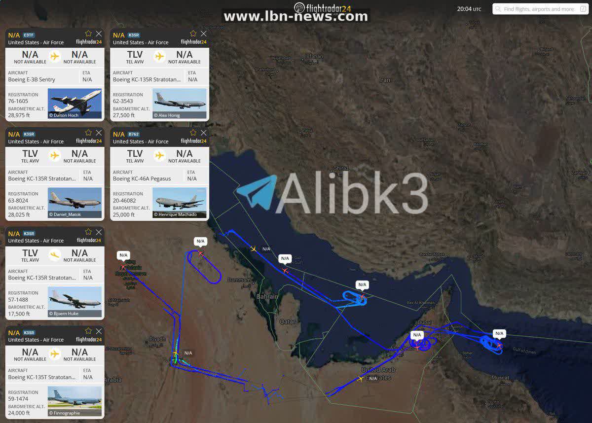 Notable US air activity over the Strait of Hormuz