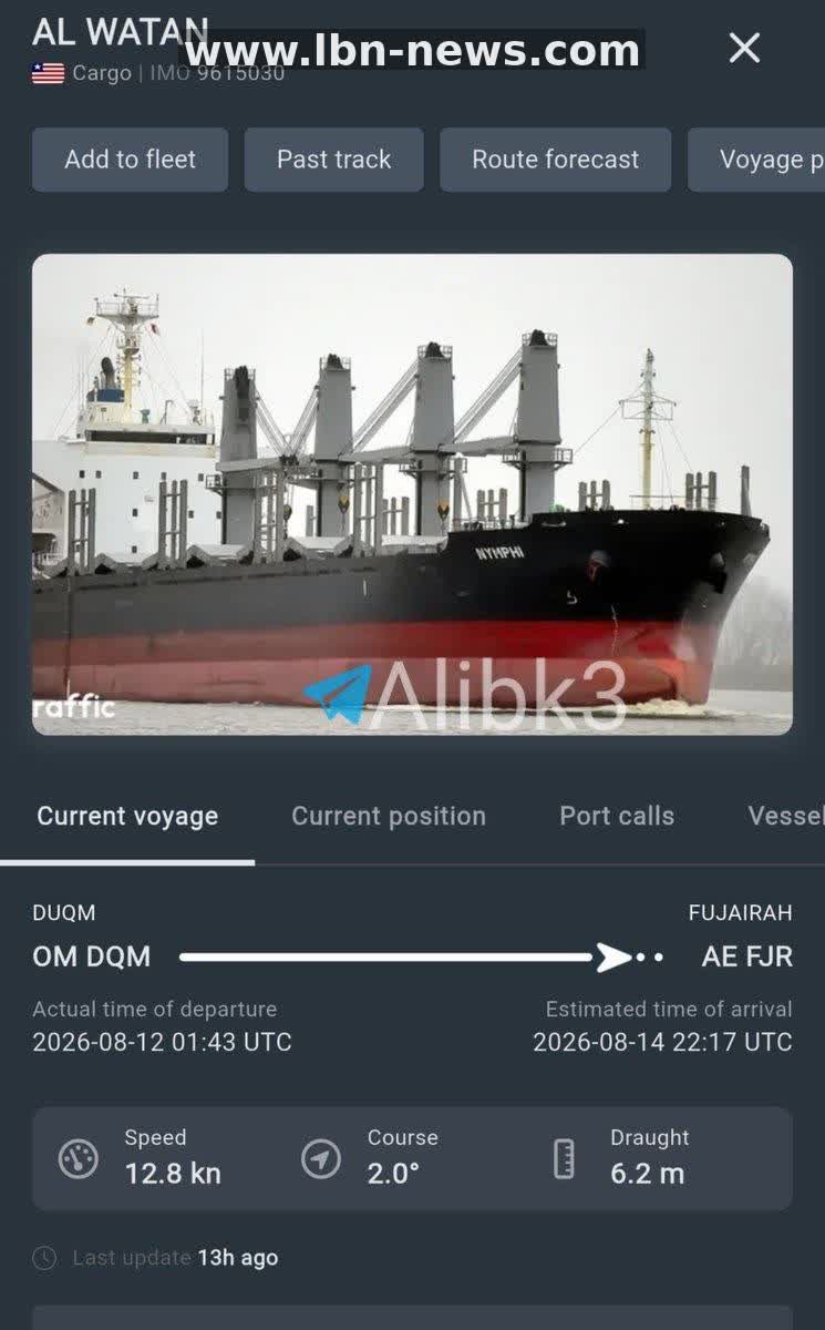 Cargo vessel likely Al Watan was targeted in Hormuz Strait