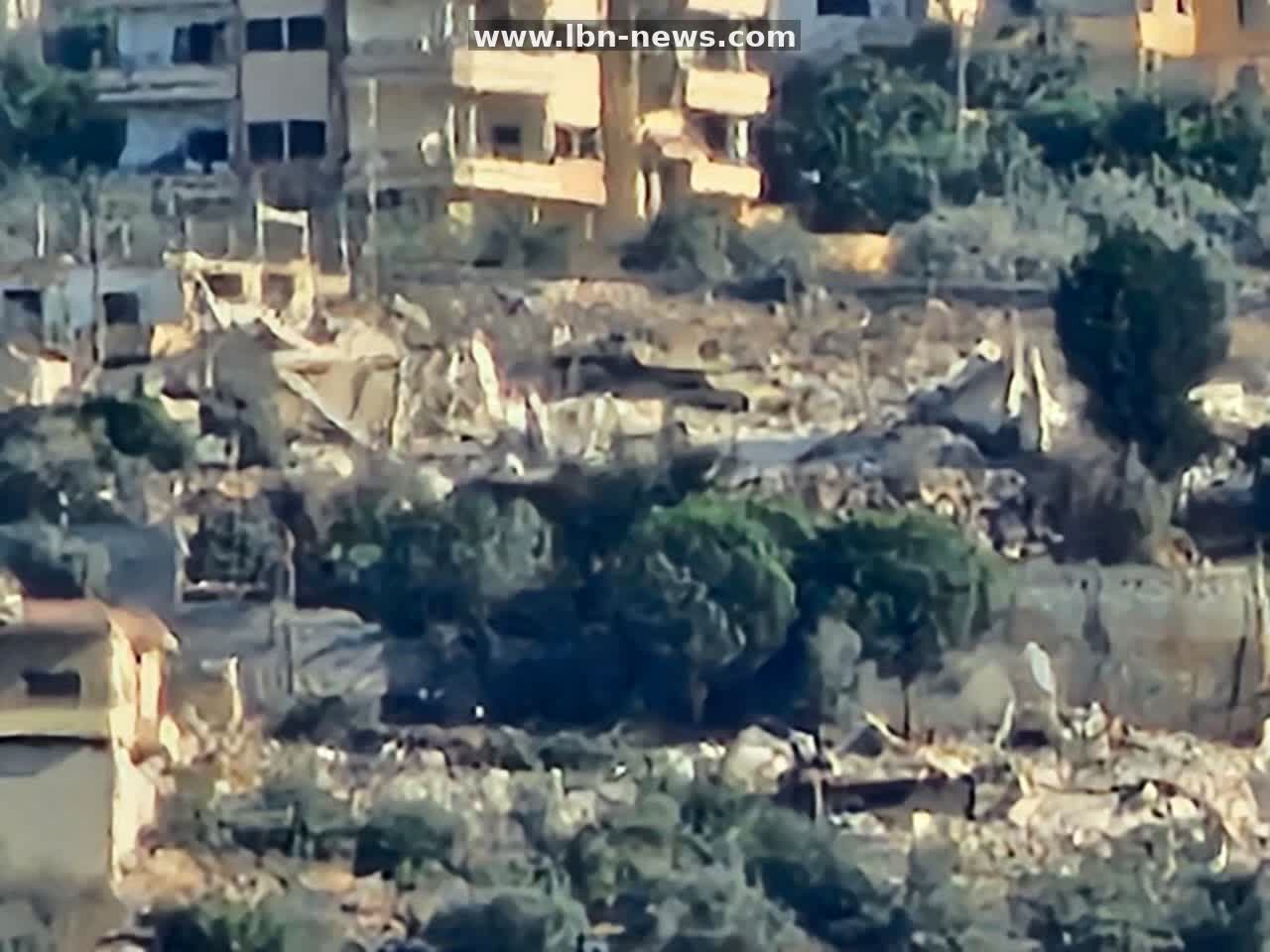 Israeli Merkava tank positions in outskirts of Al-Mansouri